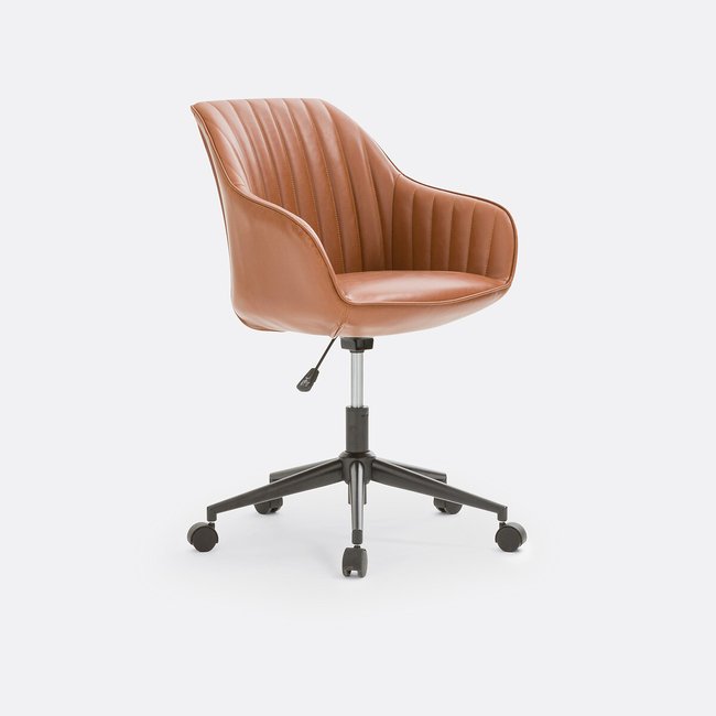 Hiba Office Chair with Castors cognac LA REDOUTE INTERIEURS