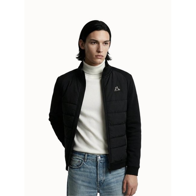 Veste zippée matelassée bi-matière avec détail tricolore Hybride - LE COQ SPORTIF