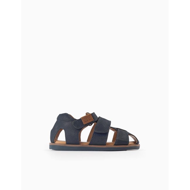 Sandales Flexibles en Cuir bleu foncé <span itemprop=