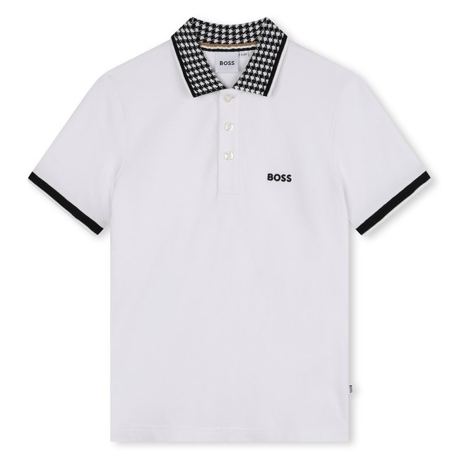 Polo à manches courtes blanc <span itemprop=