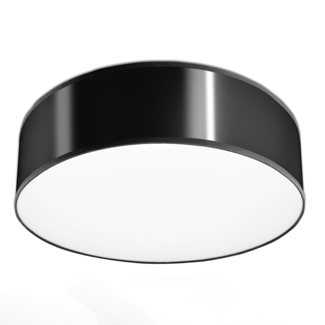Plafonnier PVC Noir E27 2 Arena Couleur noir <span itemprop=