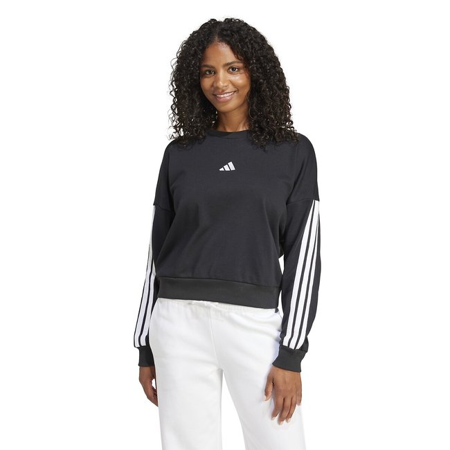 Sweat col rond Essentials 3-Stripes noir <span itemprop=
