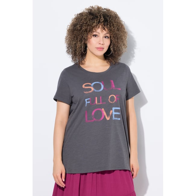 T-shirt avec message gris graphite <span itemprop=