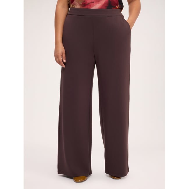 Pantalon à jambes larges marron <span itemprop=