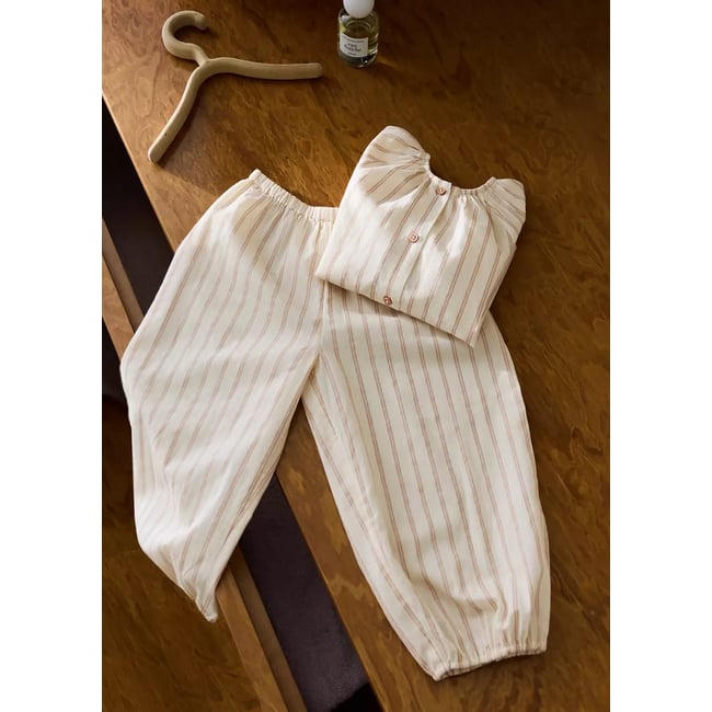 Pantalon pyjama rayures nude <span itemprop=