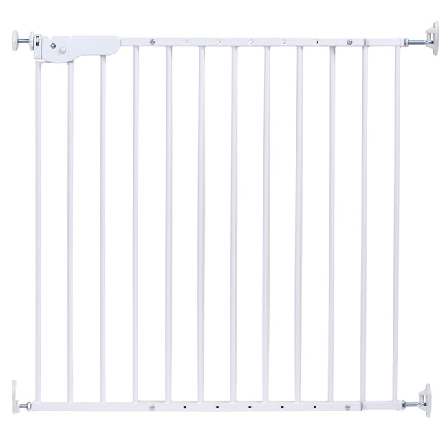 Barriere de sécurité de porte/escalier 75-110 cm blanc <span itemprop=