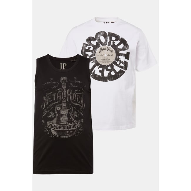 Lot de 2 T-shirts (T-shirt + débardeur) noir <span itemprop=