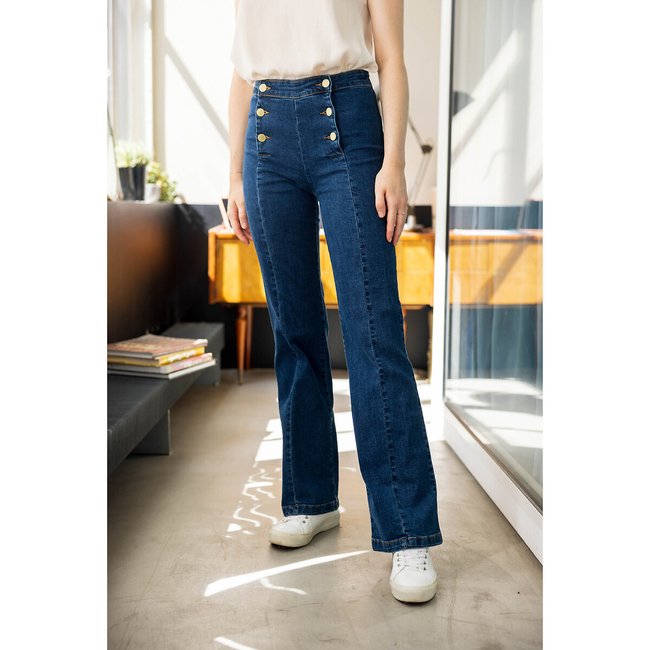 Paula Flared Sailor Jeans, faded denim, LA PETITE ETOILE