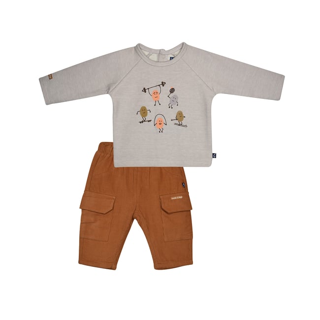 Tshirt pantalon marvin interlock bebe beige <span itemprop=