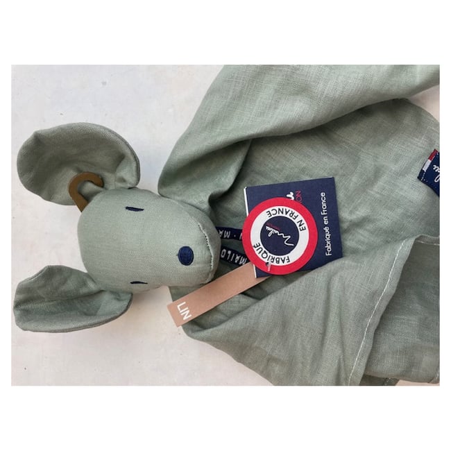 Perlipopette doudou souris sauge MA0181 rouge <span itemprop=