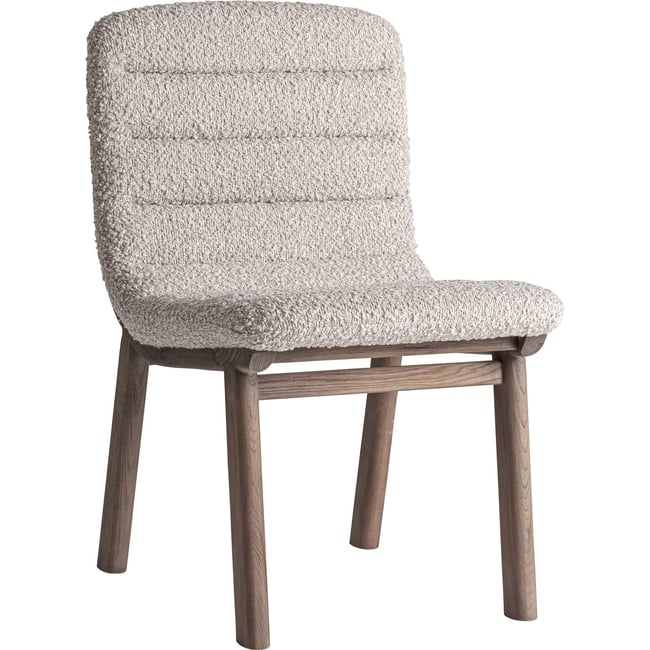 Chaise S.JACQUARD tissu bouclé lot de 2 Couleur beige et brun clair <span itemprop=