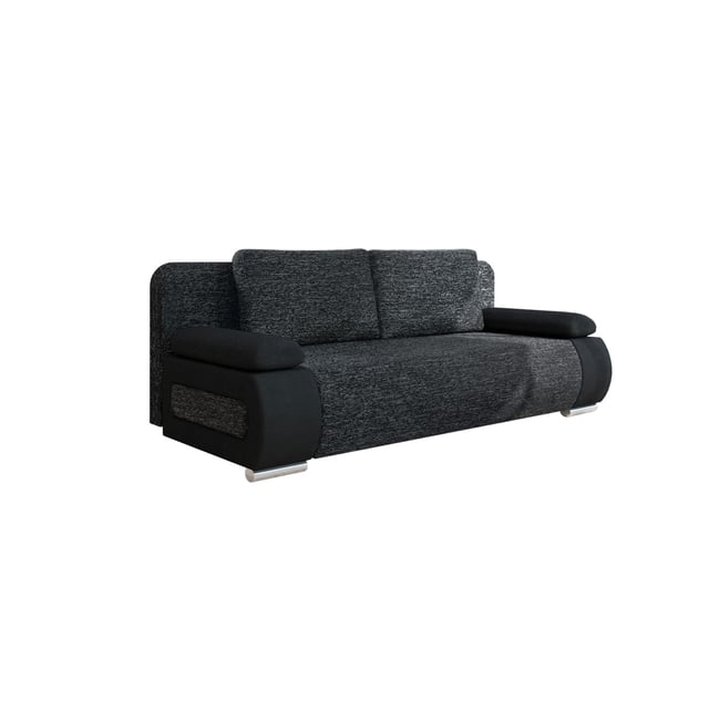 Canapé Convertible 3 places - ELIO Couleur noir / gris <span itemprop=