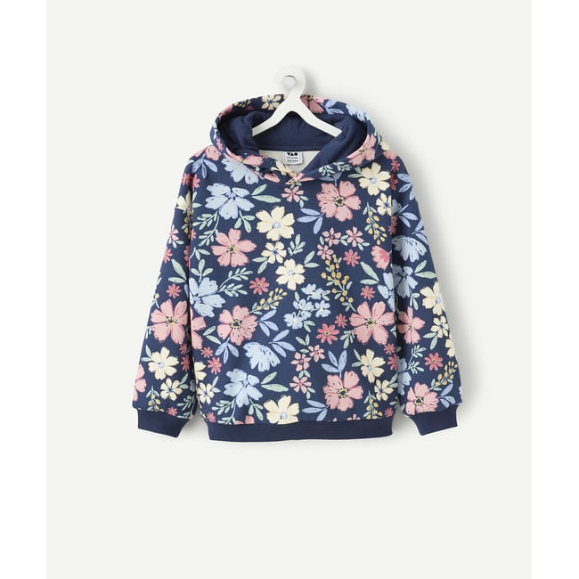 Sweat à capuche, imprimé fleuri, en molleton - TAPE A L'OEIL