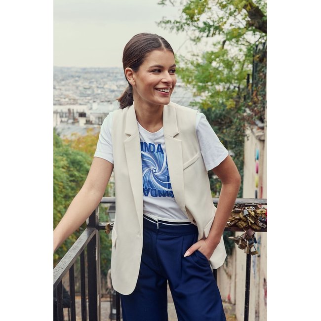 VIDAS Casual Sleeveless Waistcoat, ecru, LA PETITE ETOILE