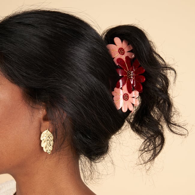 Pince à cheveux Trio FLEUR ROSE rose <span itemprop=