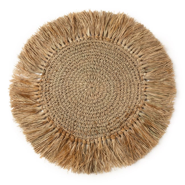 Set de table en raphia, sisal et palmier RAFFIA beige <span itemprop=