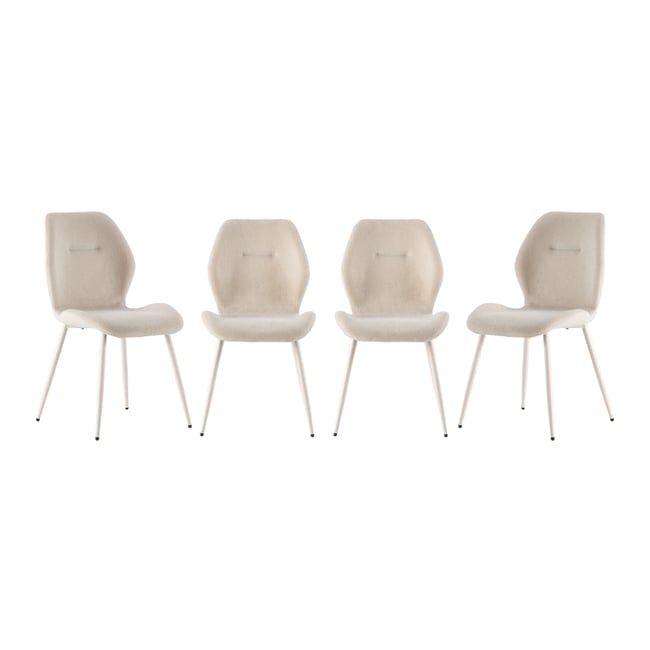 Lot de 4 chaises en tissu - ASHLEY - CALICOSY