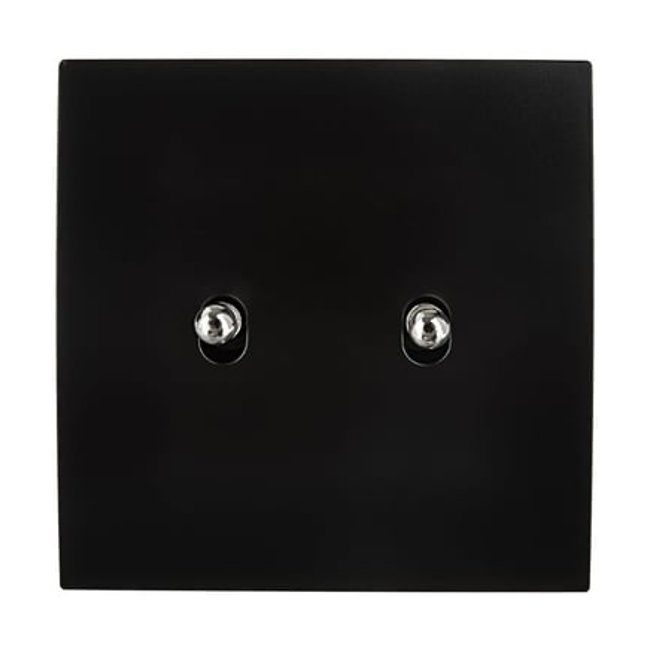 Double Interrupteur Simple Va Et Vient Karo Noir Satin noir <span itemprop=