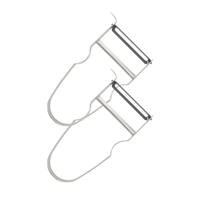 Lot de 2 rasoirs à légumes Castor inox <span itemprop=