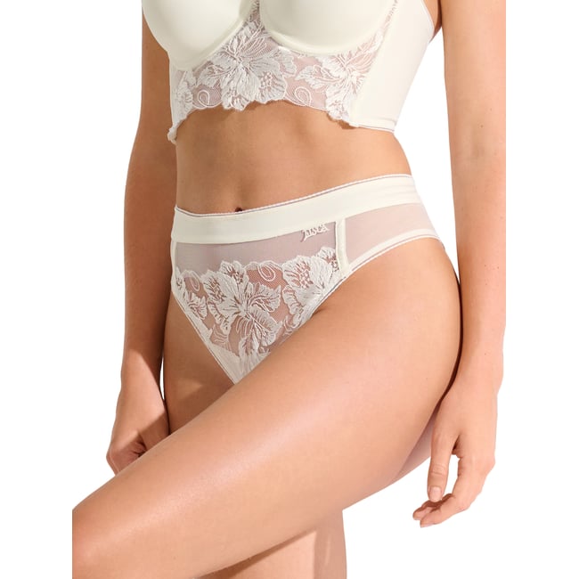 Brésilien échancré taille haute jarretelles amovibles EMINENCE MARIAGE ivoire <span itemprop=