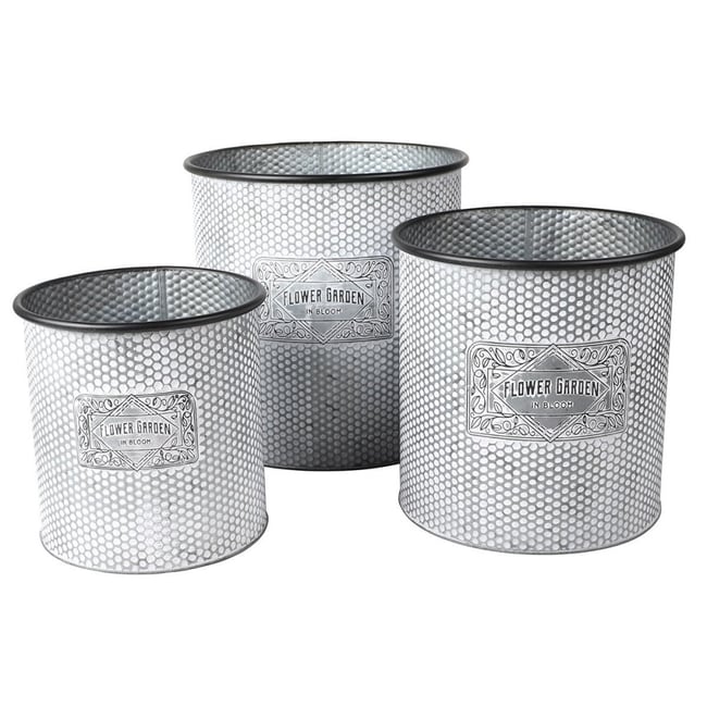 Lot de 3 cache pots métal Bloom Couleur v002229 <span itemprop=