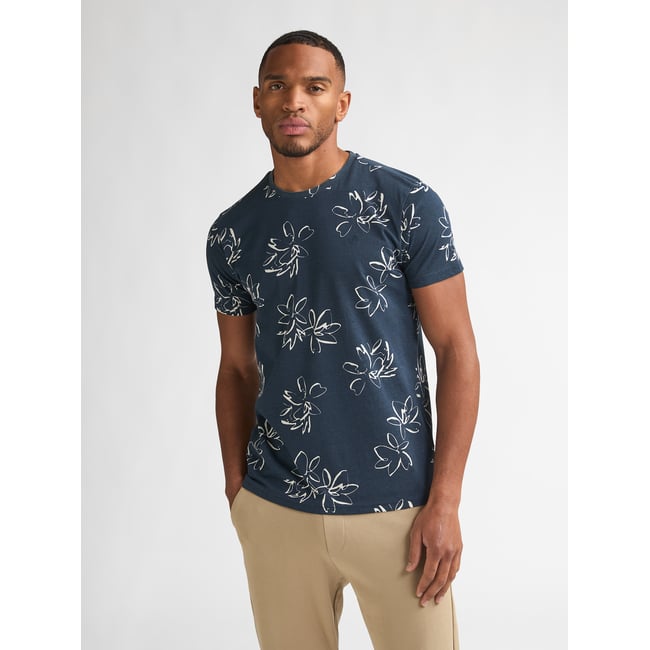T-shirt à imprimé all over grafito bleu navy blue <span itemprop=