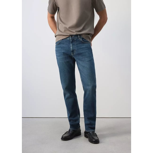 Jean Patrick slim fit Ultra Soft Touch bleu foncé vintage <span itemprop=