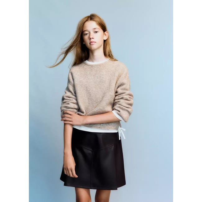 Pull-over maille marron moyen <span itemprop=