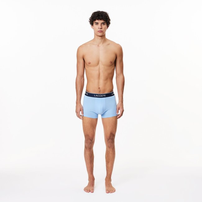 3er-Pack einfarbige Boxershorts, Stretch-Baumwolle - LACOSTE