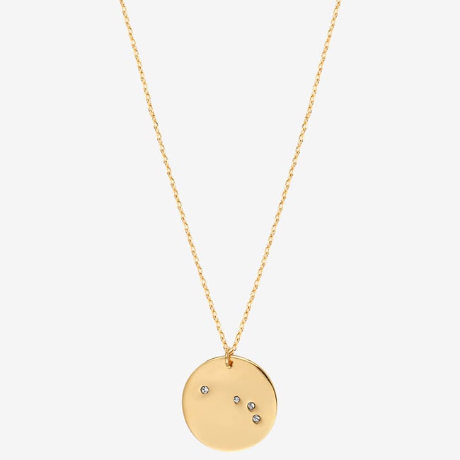 Collier doré bélier - galaxie - Bélier cristal blanc <span itemprop=