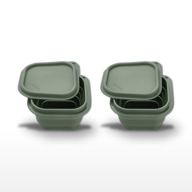 Lot de 2 lunch box 1L avec 2 ustensiles de cuisine STORAGE vert <span itemprop=