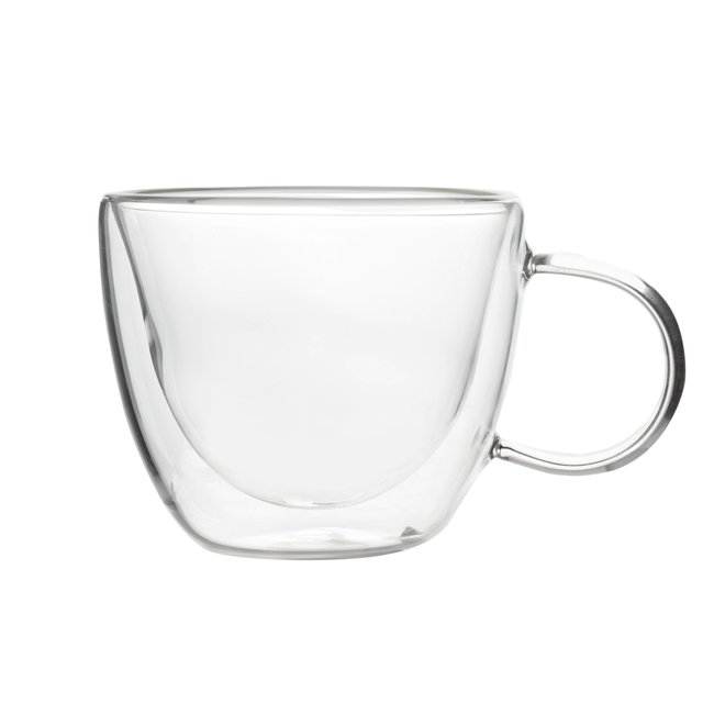 Lot de 2 tasses à expresso en verre double paroi, OMAGIO transparent <span itemprop=