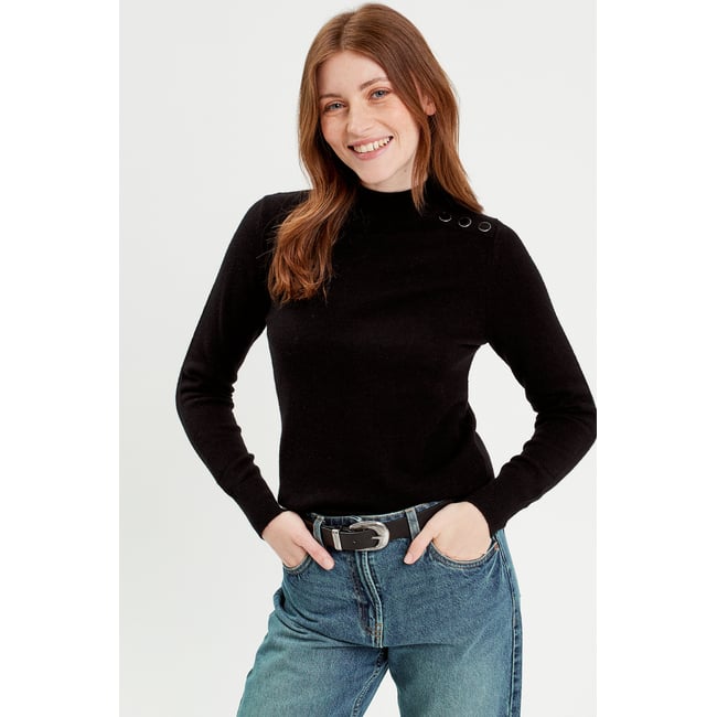 Pull manches longues noir <span itemprop=