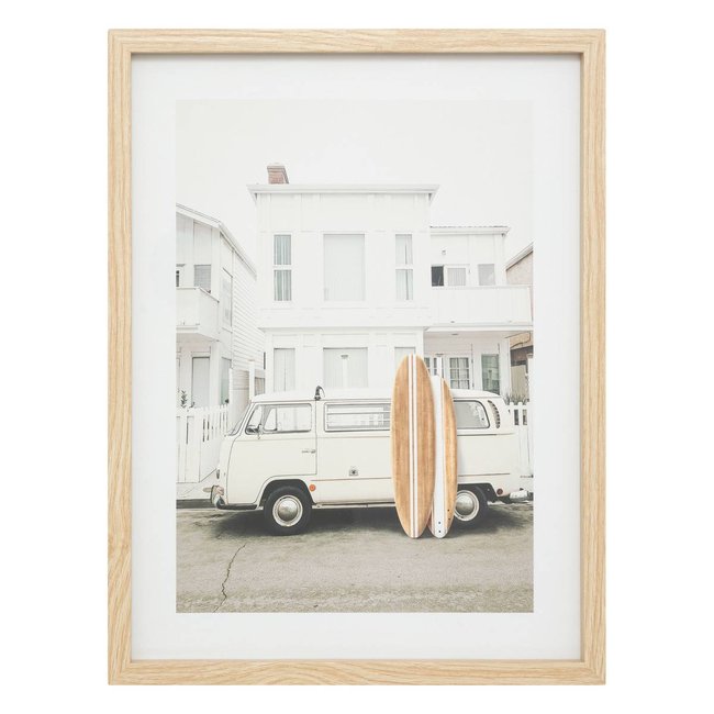 Affiche encadrée surf illustration VIVIEN Couleur blanc <span itemprop=