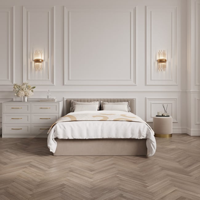 Luciana Velvet Ottoman Storage Bed with Fluted Headboard - ÉDITÉ