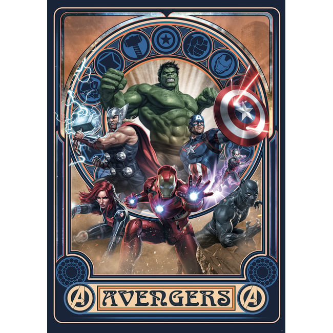 Papier peint Komar - Avengers Ornament - 200 x 280 cm Couleur multicolore <span itemprop=