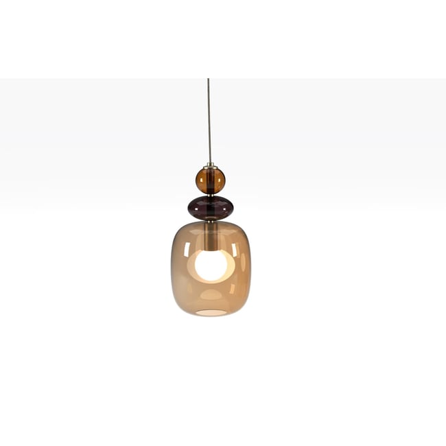 Suspension en verre, CLARISSA Couleur orange / cuivré <span itemprop=