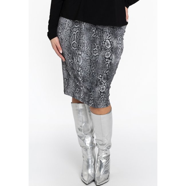 Jupe crayon avec imprimé serpent gris <span itemprop=