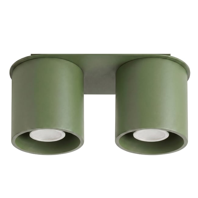 Plafonnier Aluminium Vert Olive GU10 2 Orbis Couleur vert olive <span itemprop=