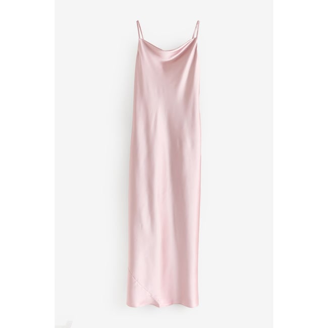 Robe longue en satin à col v bénitier - NEXT