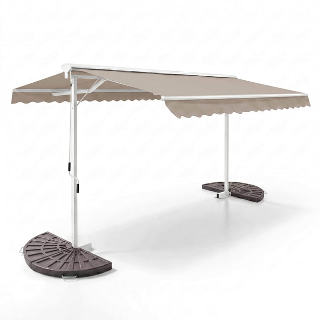 Store banne double pente 3x4m et dalles de lestage, DELGADA - OVIALA