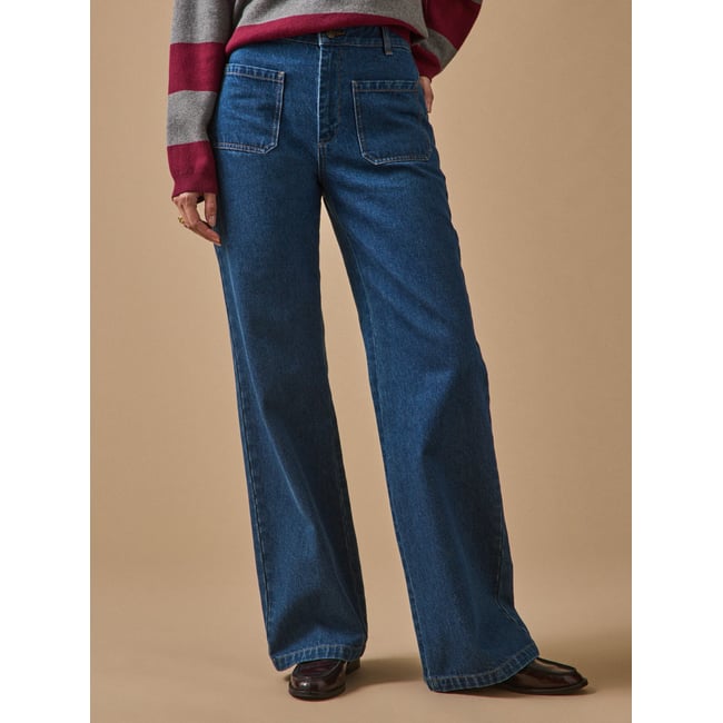 Jean flare  Suzanne coton biologique denim stone <span itemprop=