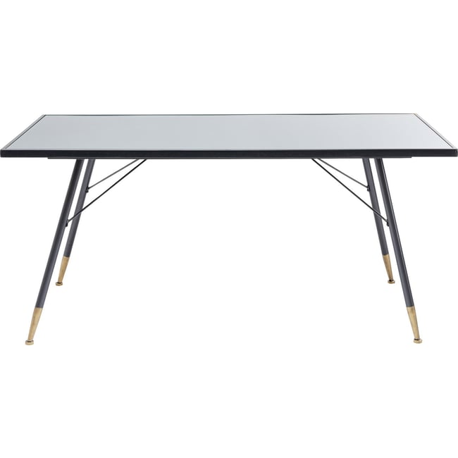 Table en verre et acier, LA GOMERA Couleur noir <span itemprop=