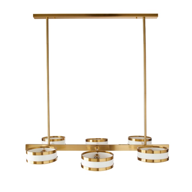 Lustre en métal blanc et doré SONIK Couleur doré <span itemprop=