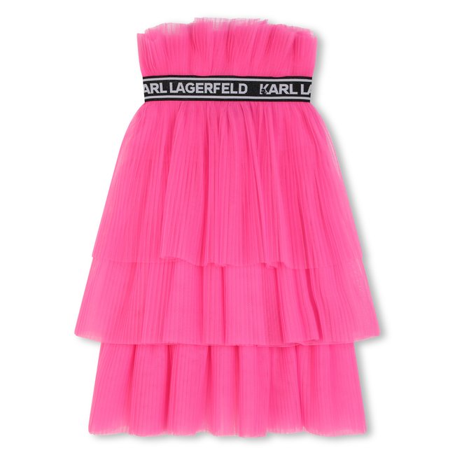 Jupe midi esprit tutu rose flash <span itemprop=