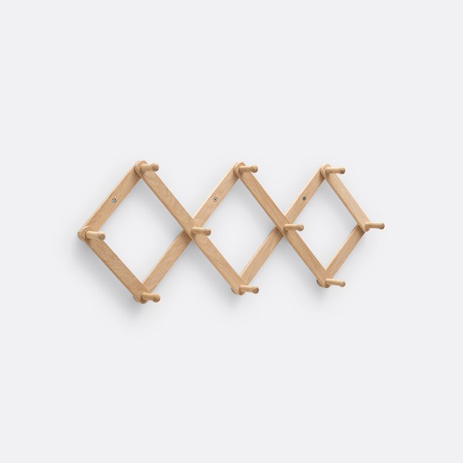 Wandgarderobe Melay in Akkordeonform, Eiche oder Birke naturfarbenes holz <span itemprop=