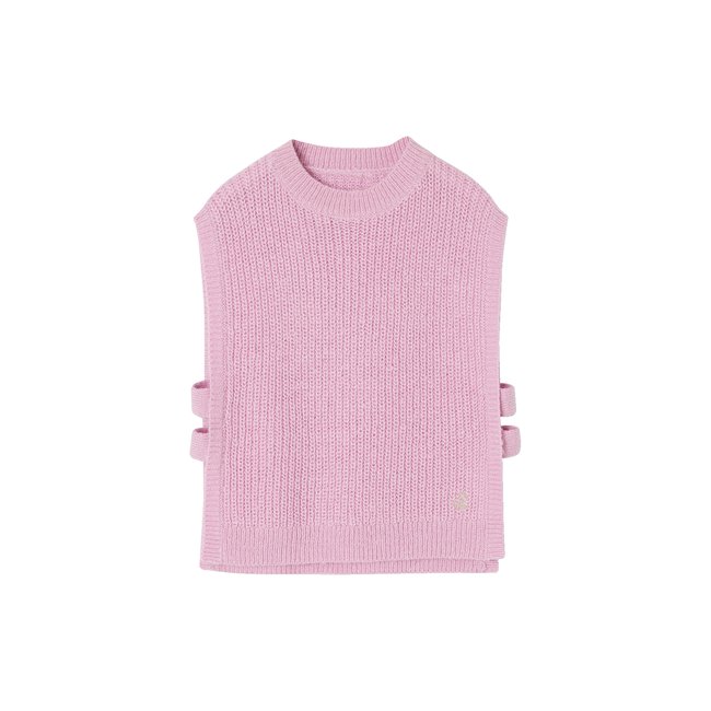Pull fantaisie sans manche DENIM FABRIC mauve <span itemprop=
