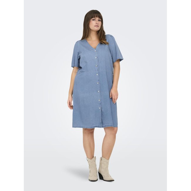 CARSONJA Robe midi Robe en denim light blue denim <span itemprop=