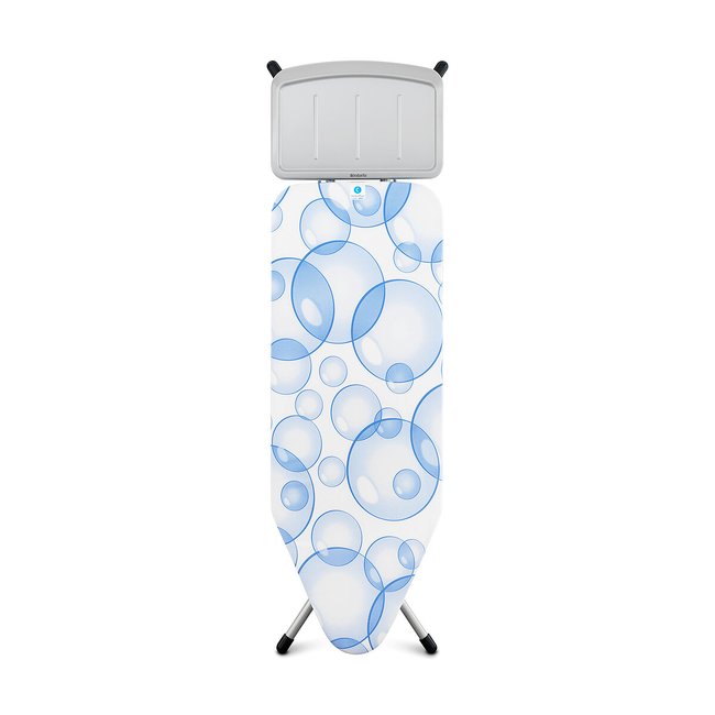 Ironing Board C, 124x45cm with Solid Steam Unit Holder, Perfect Flow, blue/white, BRABANTIA