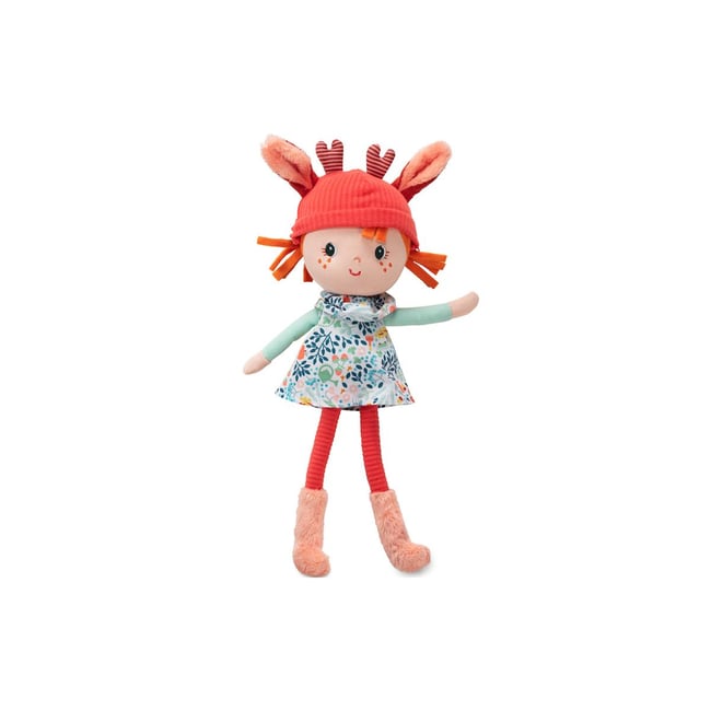 Poupée souple Léna orange, vert, rose <span itemprop=